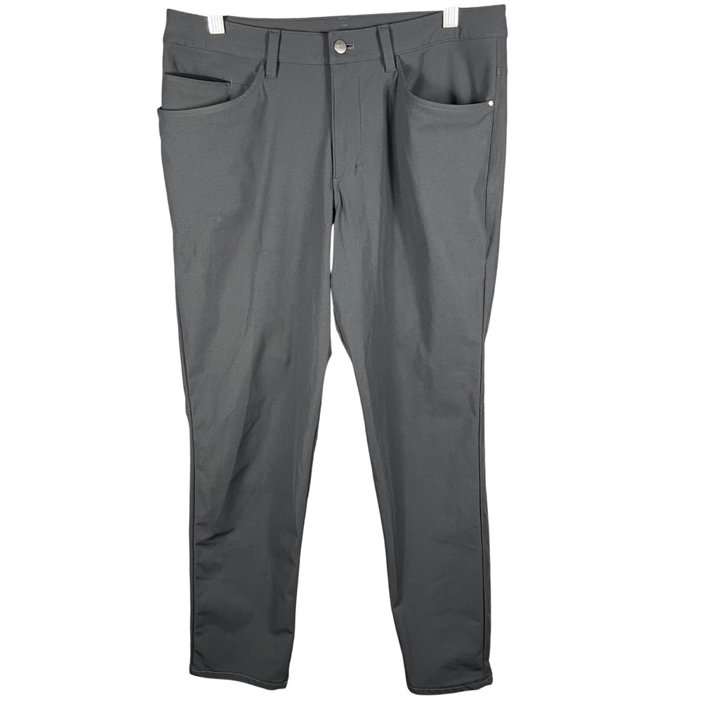 Lululemon Commission Slim Fit Pant Mens 32 Grey Warpstreme Tapered Chino